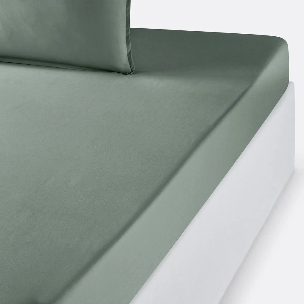 Effen hoeslaken in biologisch perkalkatoen