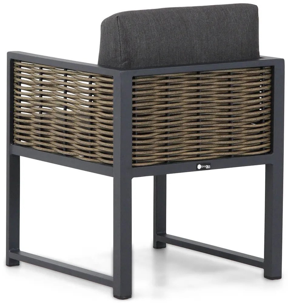 Tuinset 6 personen 240 cm Aluminium/wicker Grijs Santika Furniture Santika