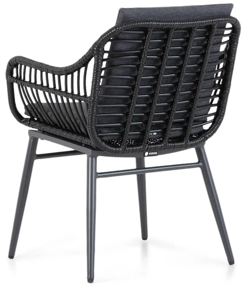 Tuinset 4 personen 164 cm Wicker Zwart Coco Coco Leonardo