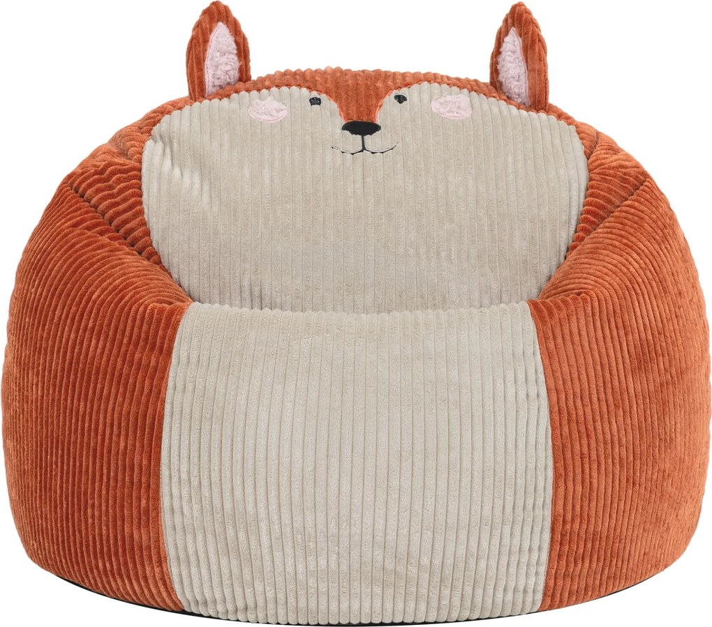 Kinder Zitzak Vos Corduroy + Kussen - Terracotta