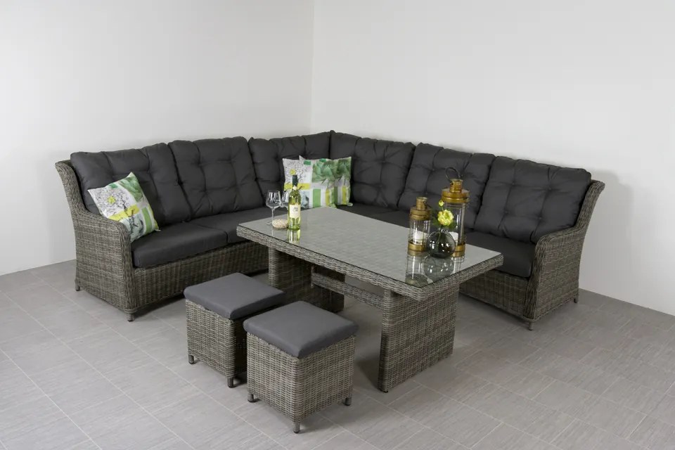 Lounge dining set Richmond - Ash grey (OP=OP)