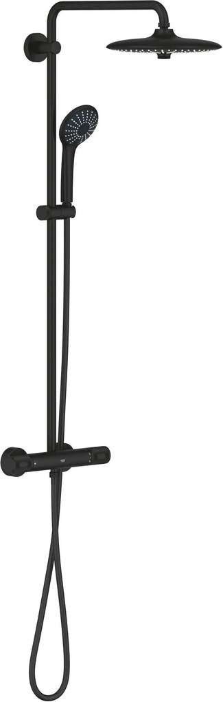 Grohe Vitalio 260 regendoucheset met 6 straalsoorten Ø26cm mat zwart
