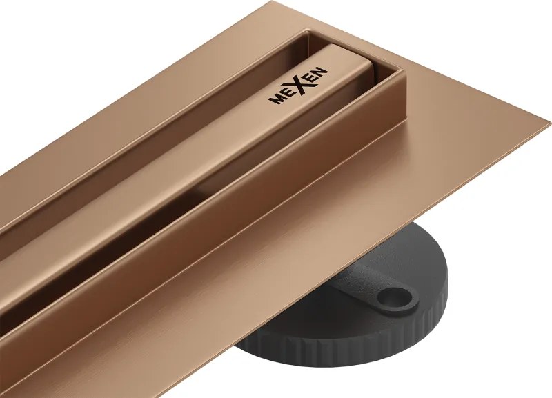 Mexen Flat 360° Slim Lijnvormige draaigoot 160 cm, geborsteld koper - 1C41160