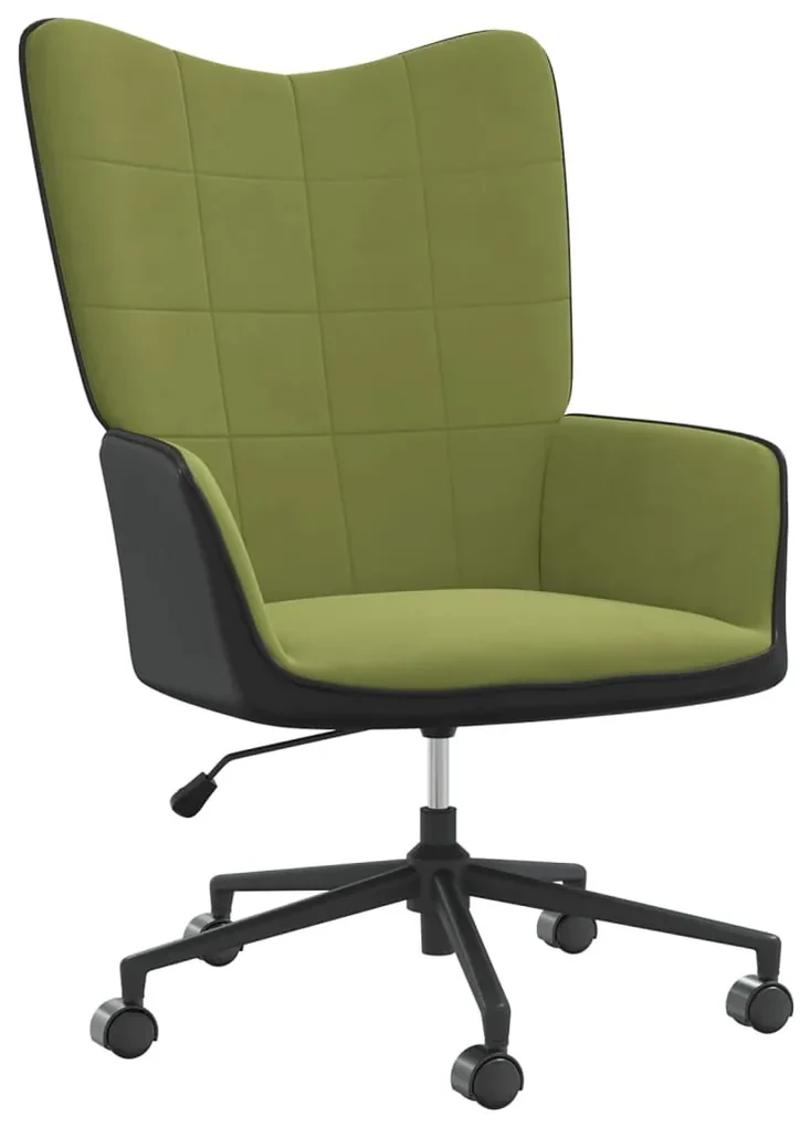 vidaXL Relaxstoel fluweel en PVC lichtgroen