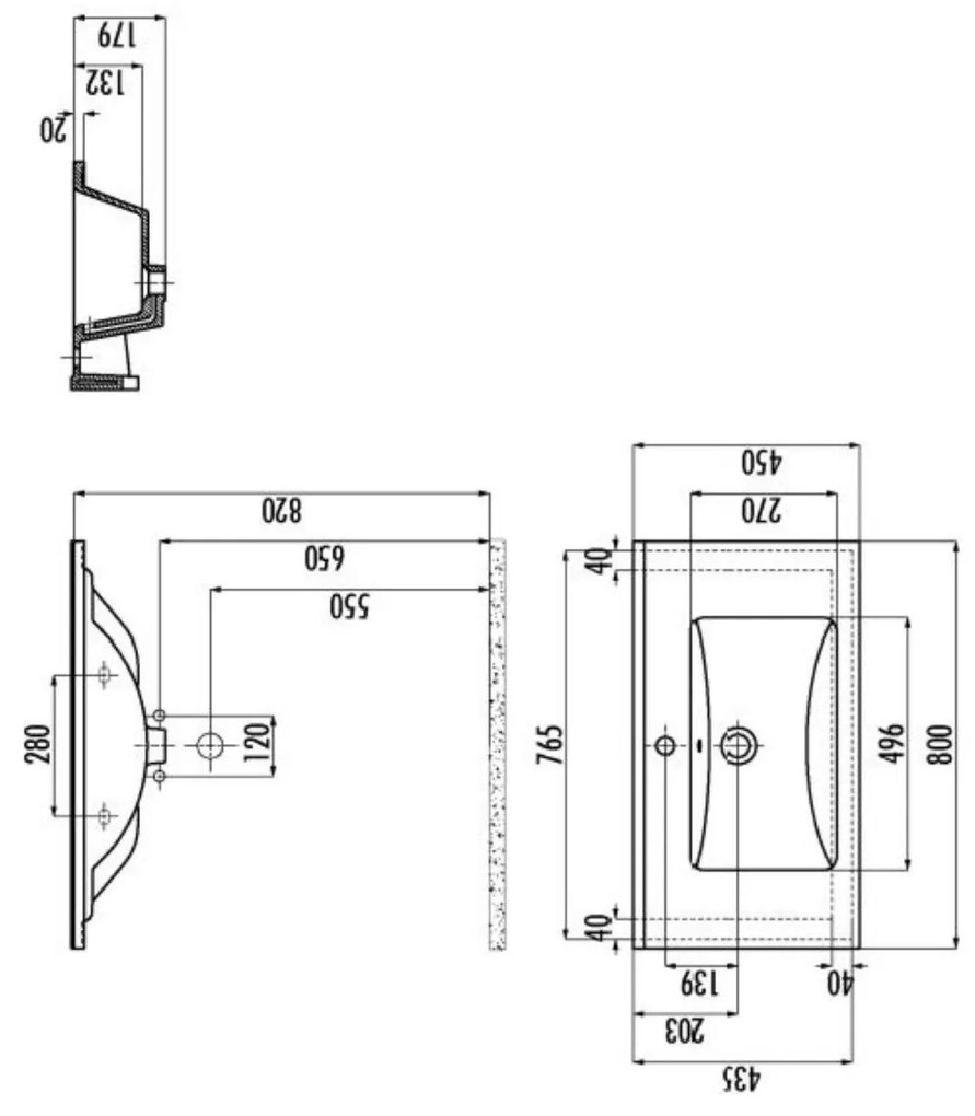 Sanicare Q6 badkamermeubel met 3 laden 80 cm schots-eiken