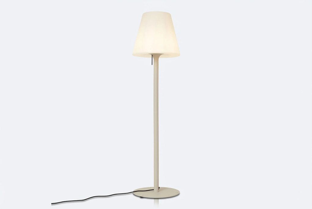 Moderne Buiten Vloerlamp Beige Met Witte Kap IP - Big Virginia Kunststof Zand/Beige