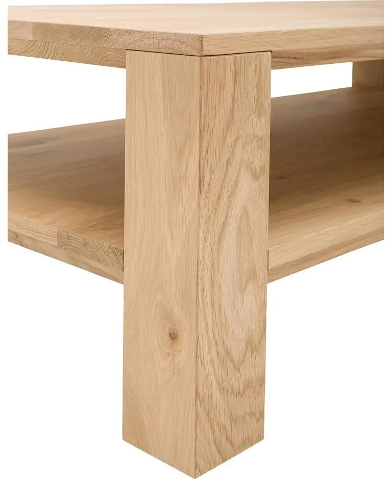 Goossens Salontafel Luuk rechthoekig, hout eiken blank, modern design, 140 x 40 x 70 cm