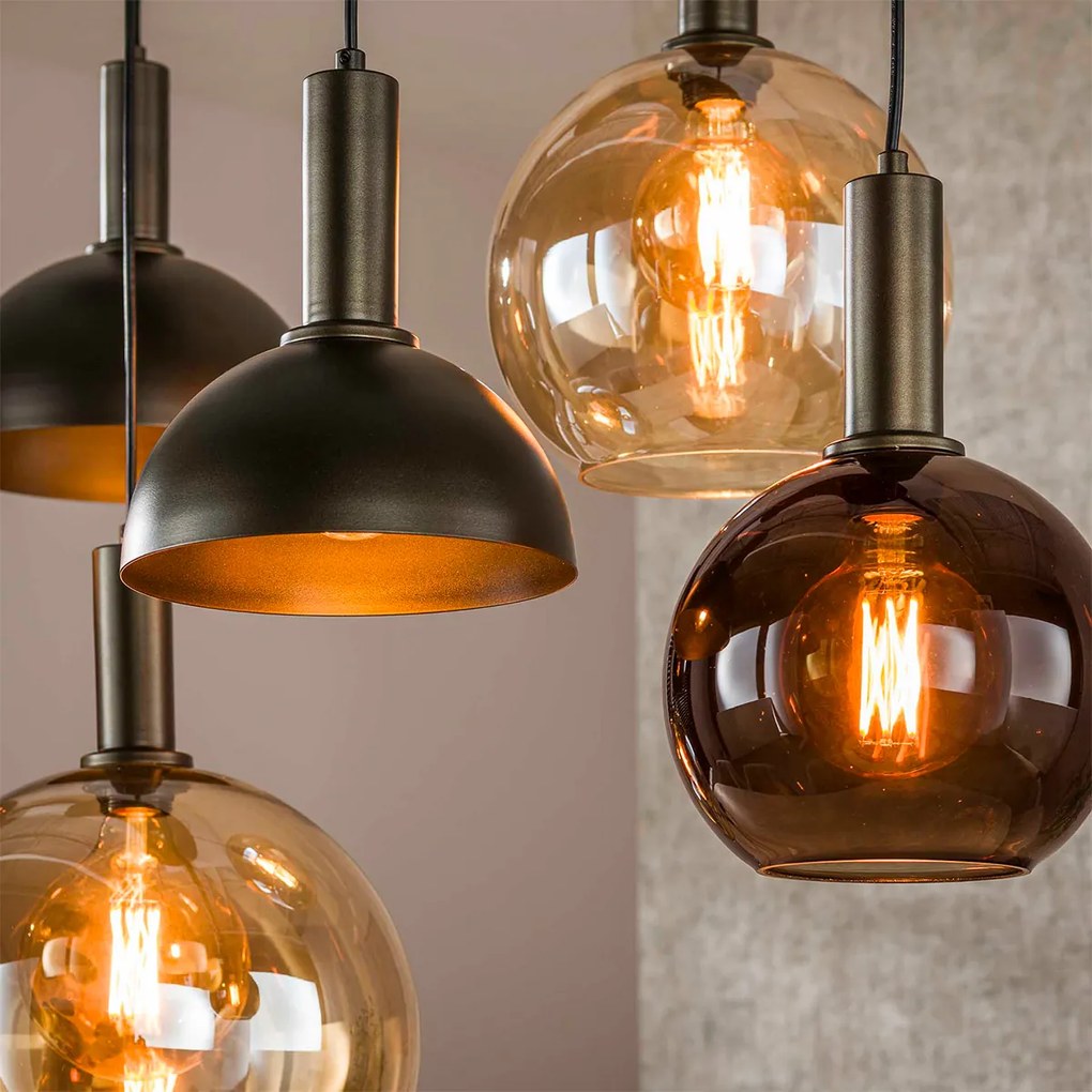 Hanglamp 4+3-lichts Bruin