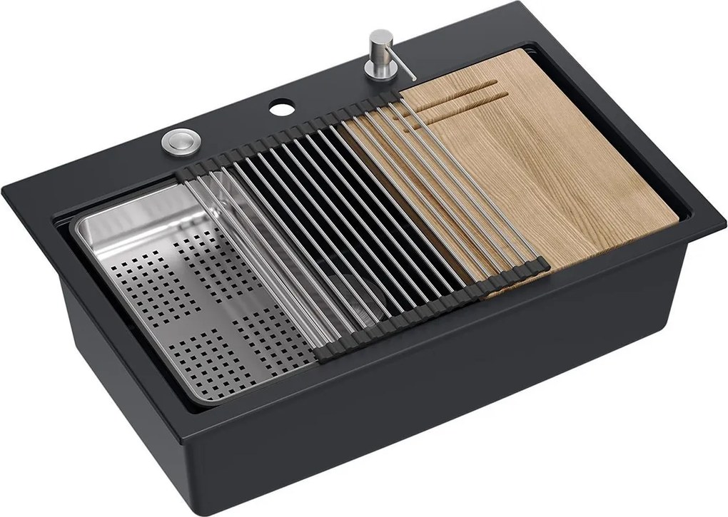 granieten spoelbak MARC 110 WORKSTATION Black