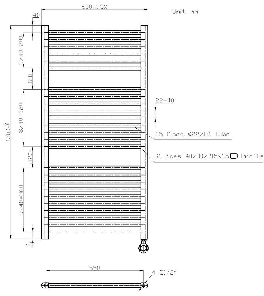 Best Design Senden White elektrische radiator wit 120x60cm 640W