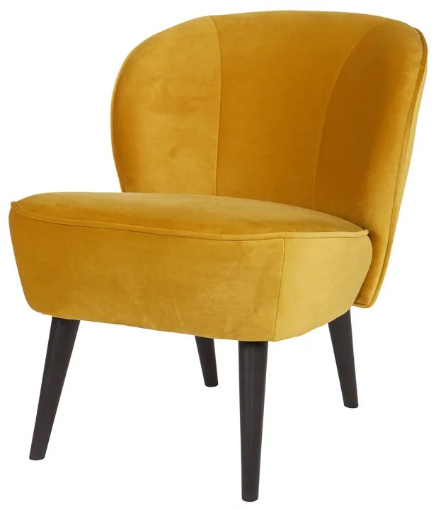 Woood Sara Okergele Fauteuil Fluweel