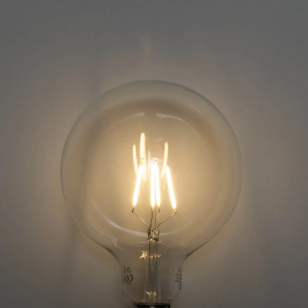 Set van 5 E27 3-staps dimbaar LED spiraal filament G125 4W 450 lm 2700K