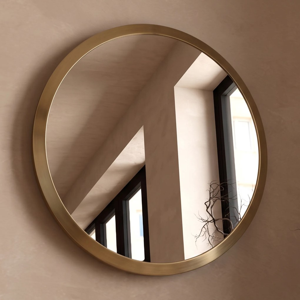 Kare Design Arezzo Ronde Spiegel Messing - 100x100cm