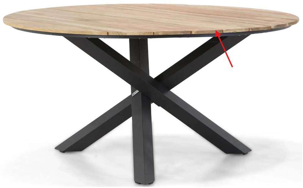 Tuinset Ronde Tuintafel 4 personen 120 cm Aluminium/wicker Taupe  Coco Antoni/Fabriano