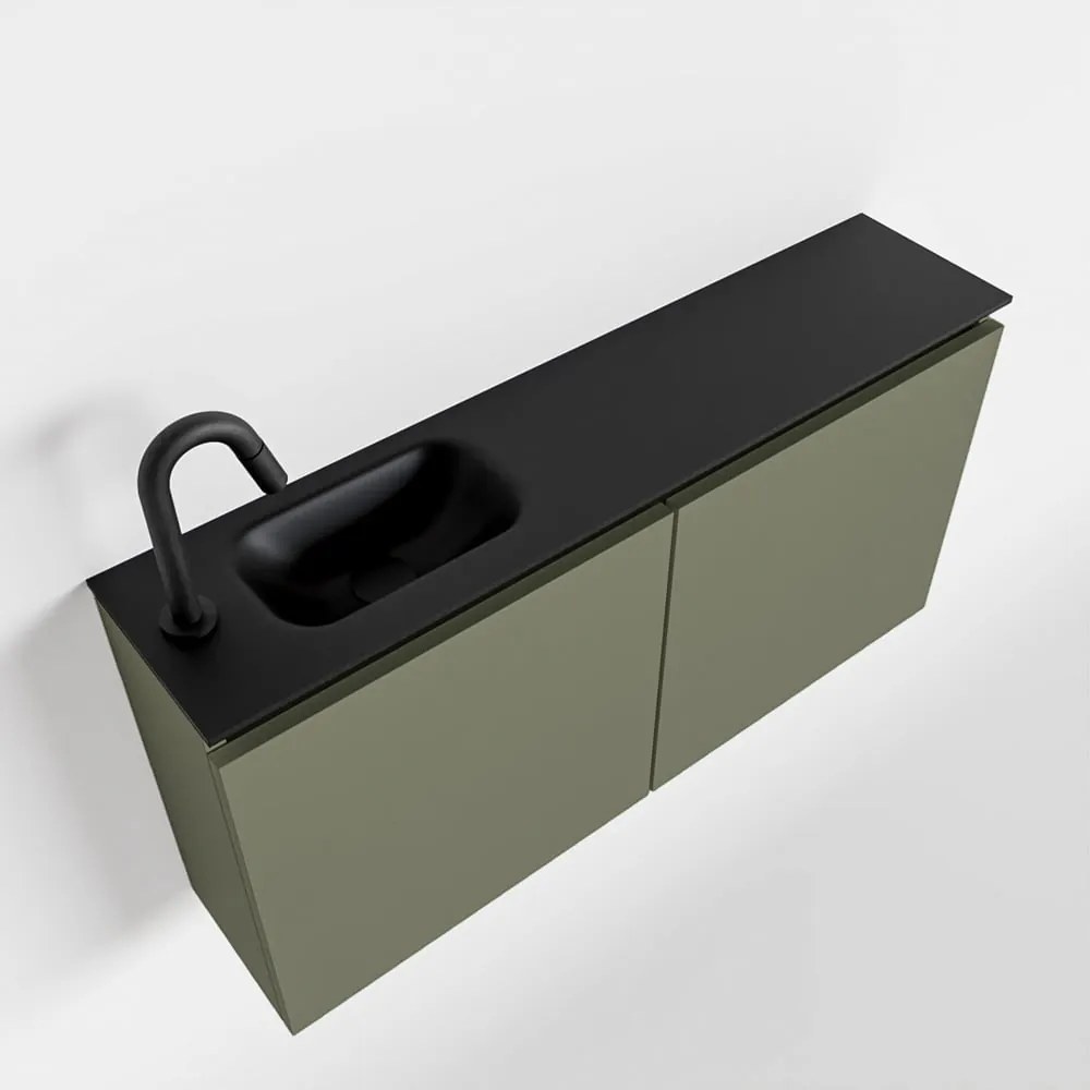 Mondiaz Ture 100cm toiletmeubel army met wastafel urban links 1 kraangat