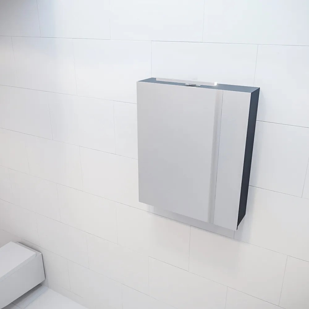 Mondiaz Cubb spiegelkast 50x70x16cm kleur dark grey met 1 deur