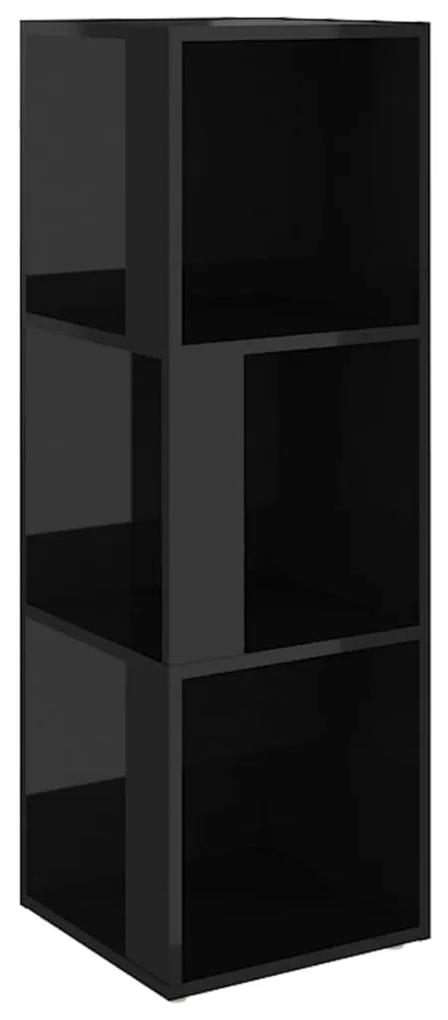 vidaXL Hoekkast 33x33x100 cm spaanplaat hoogglans zwart