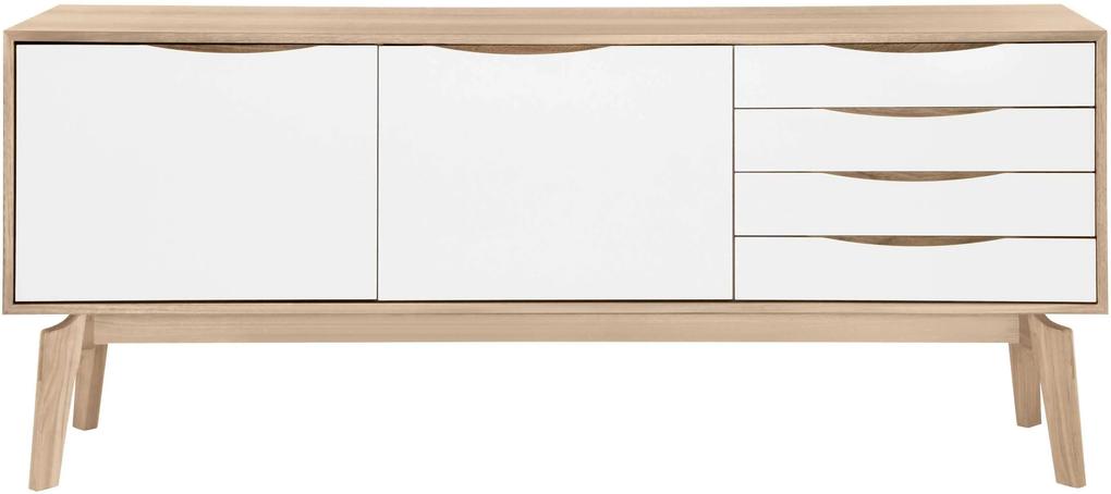 Wood and Vision Edge Sideboard 2-4 dressoir wit frame licht eiken