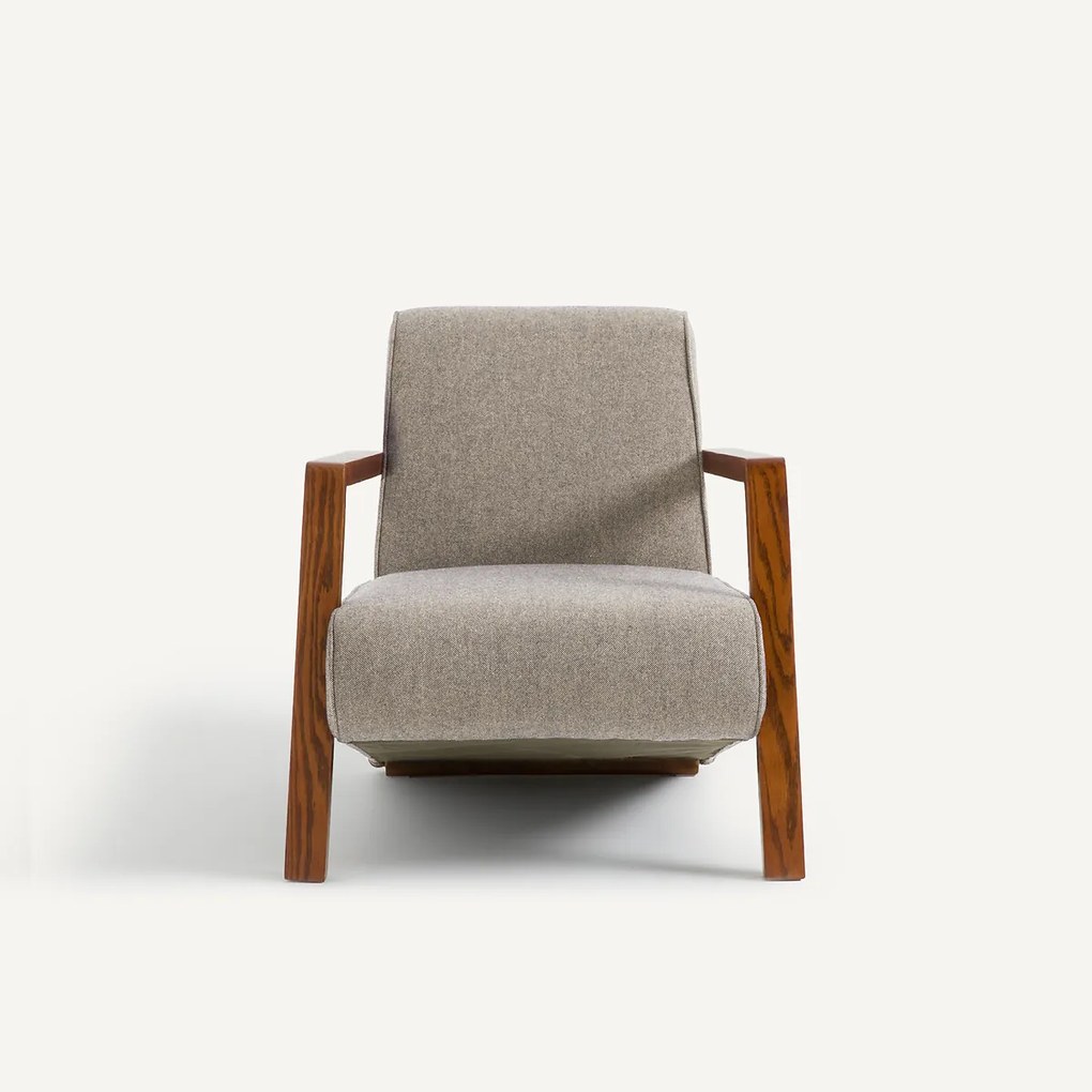 Fauteuil in wol en polyester Sanami