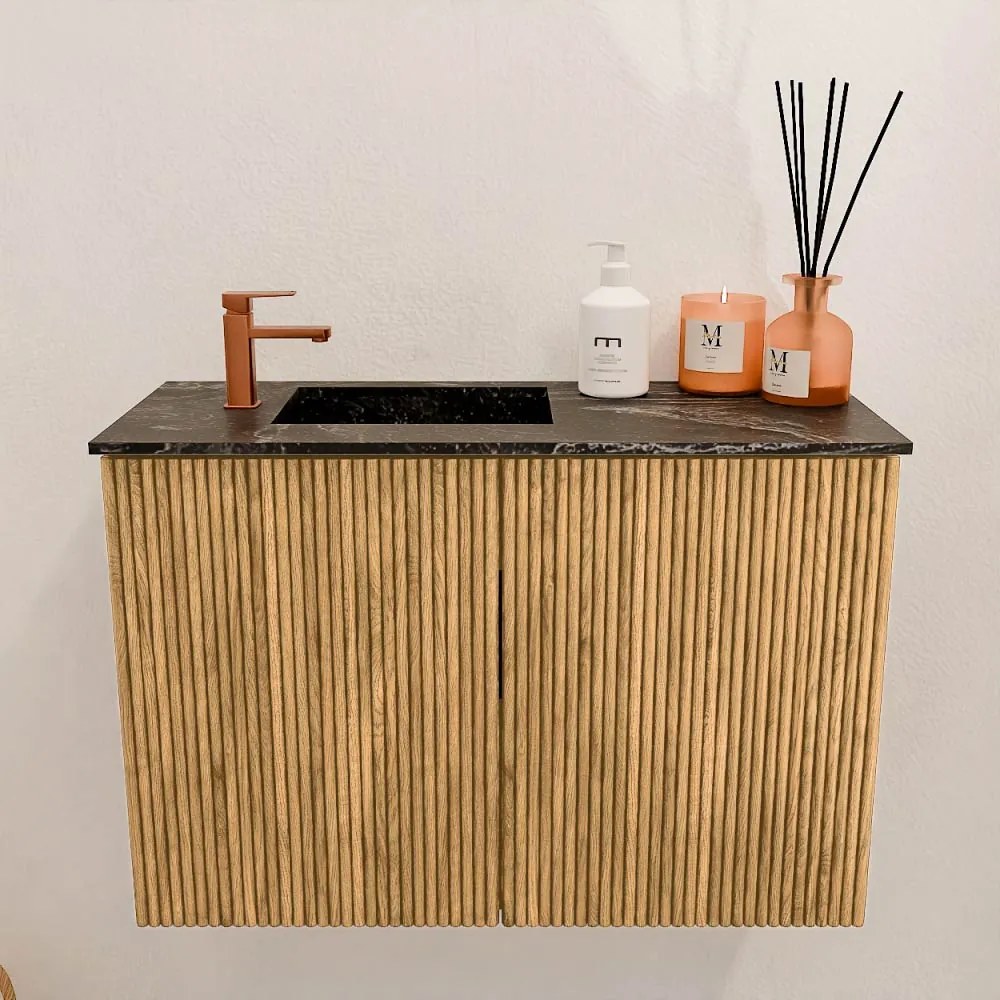 Mondiaz Joya DLux 60cm toiletmeubel oak met wastafel faye links 1 kraangat lava