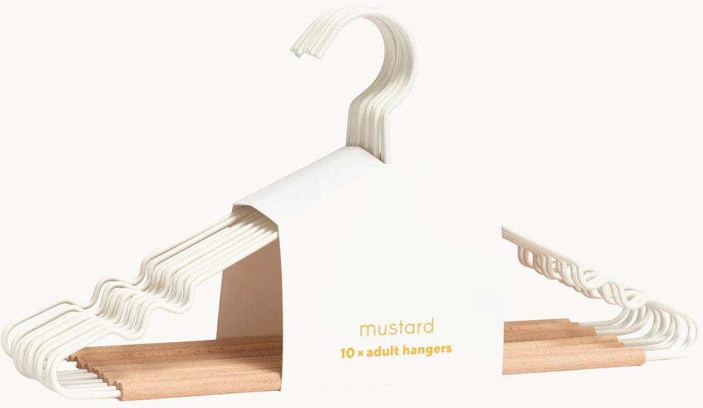 Handgemaakte kledinghangers Adult Chalk, 10-delig