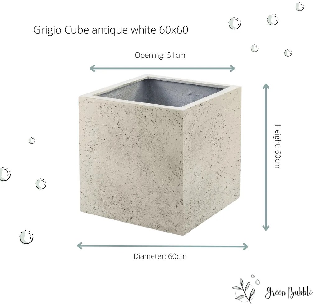 Pot Grigio Cube Antique White