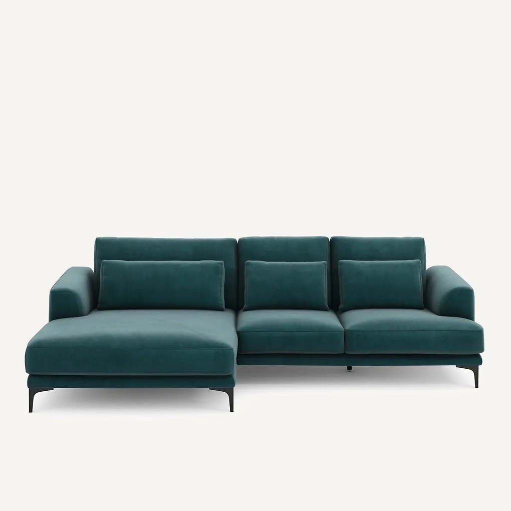 XL hoekbank links in fluweel, MARSILE