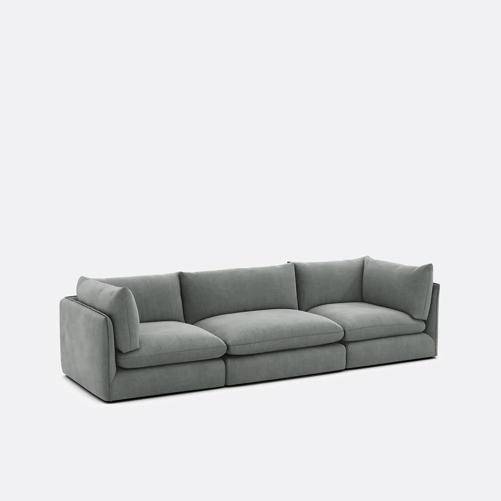 Modulaire 3-zitsbank in gestructureerde stof, Malo