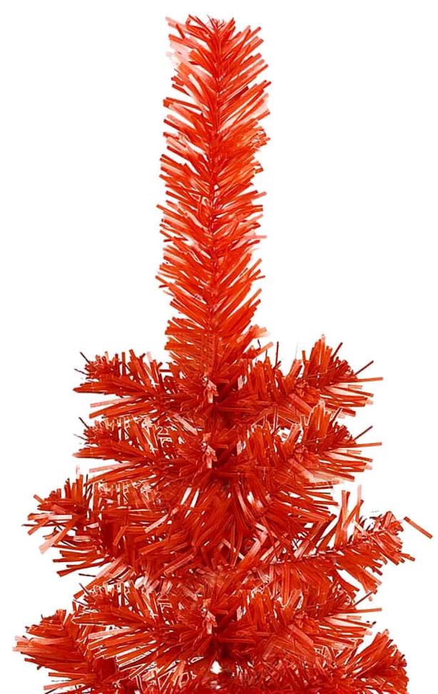 vidaXL Kerstboom met LED's en kerstballen smal 240 cm rood
