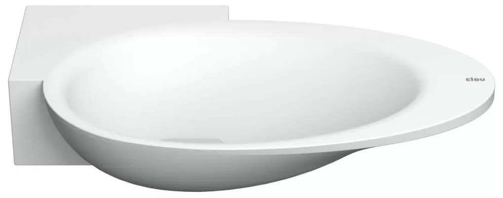 Clou First hoekfontein solid surface 39cm met kraangat links wit mat