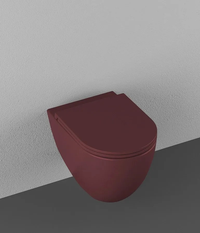 Sapho Infinity toiletpot randloos met softclose zitting rood mat