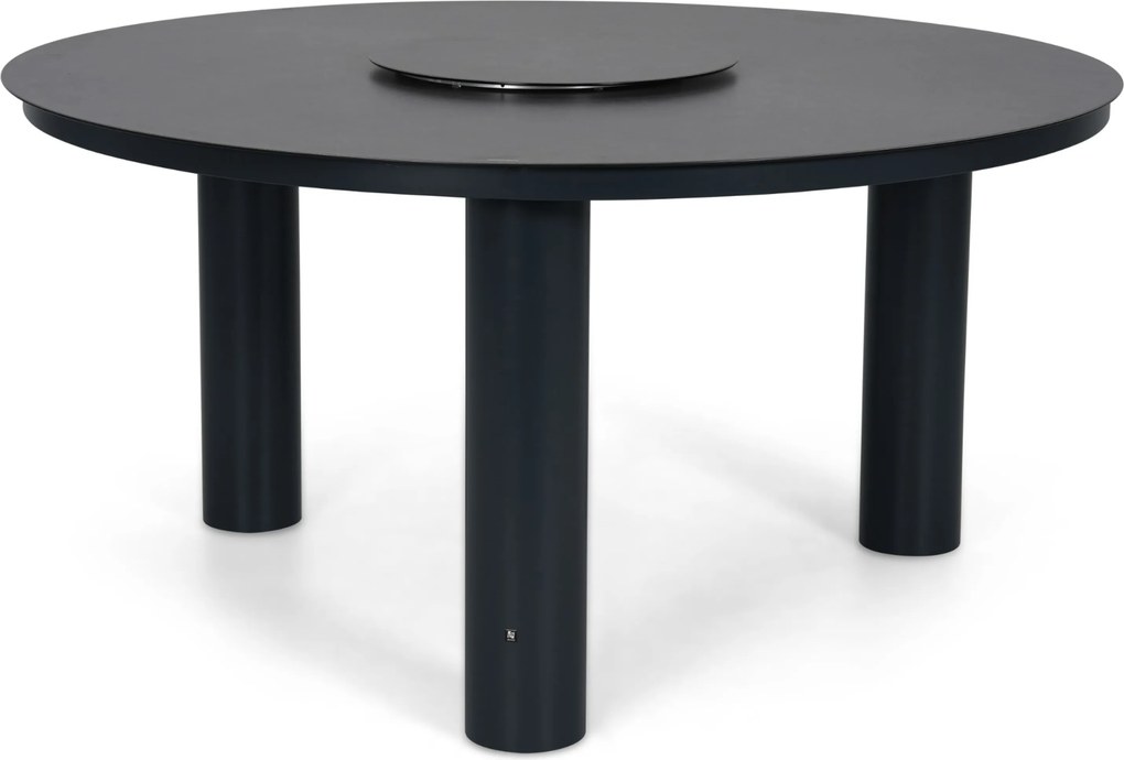 Dining Tuintafel rond 150 cm met lazy susan Grijs Arancia