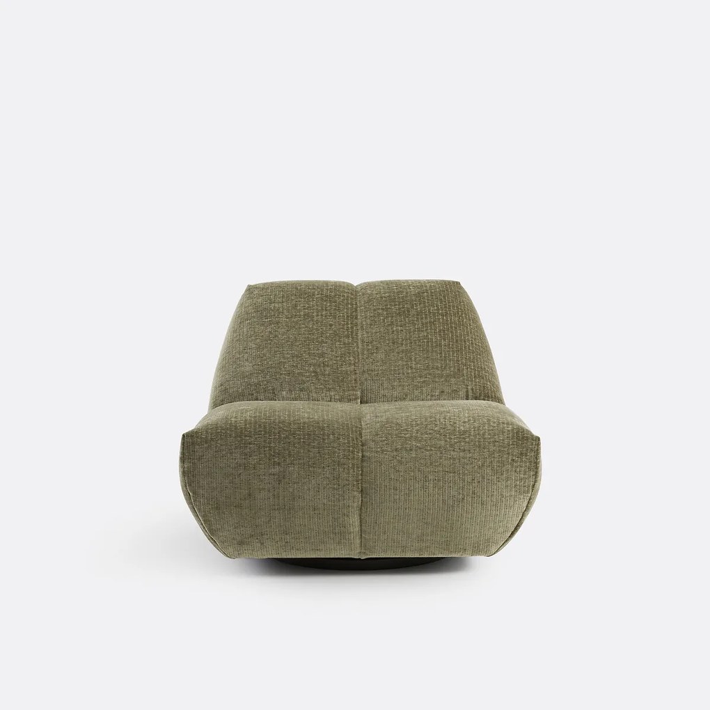 Draaibare fauteuil, vintage ribfluweel, Nuria