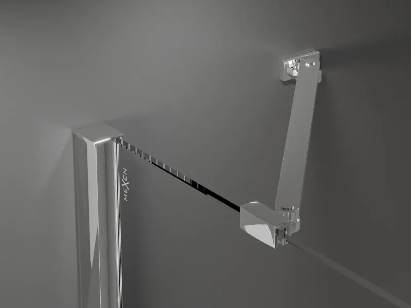 Mexen Velar Duo schuifdeur douchecabine 90 x 80 cm, transparant, chroom - 871-090-080-02-01