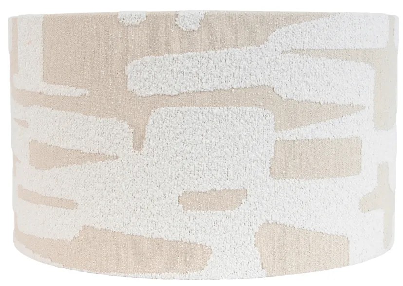 Stoffen lampenkap wit met beige gestreept 35/35/20