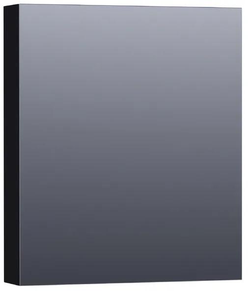 BRAUER Plain Spiegelkast - 60x70x15cm - 1 rechtsdraaiende spiegeldeur - MDF - mat zwart SK-PL60RMZ