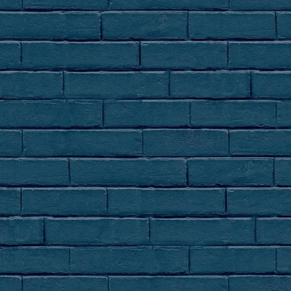 Noordwand Good Vibes Behang Brick Wall blauw