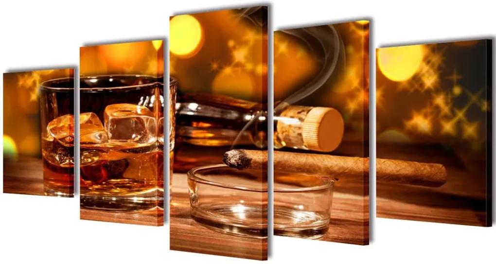 Canvasdoeken whiskey en sigaar (200 x 100 cm)