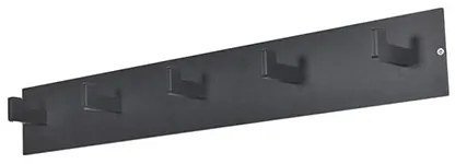 Lark kapstok industrieel zwart 5 haken 70cm | Cavetown