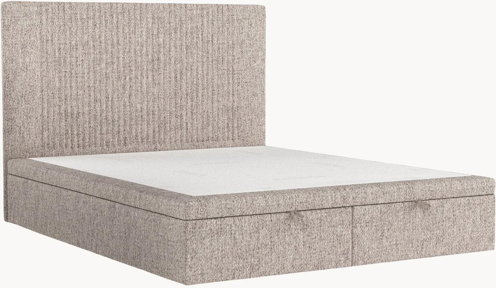 Handgemaakt gestoffeerd bed Mavel met opbergruimte