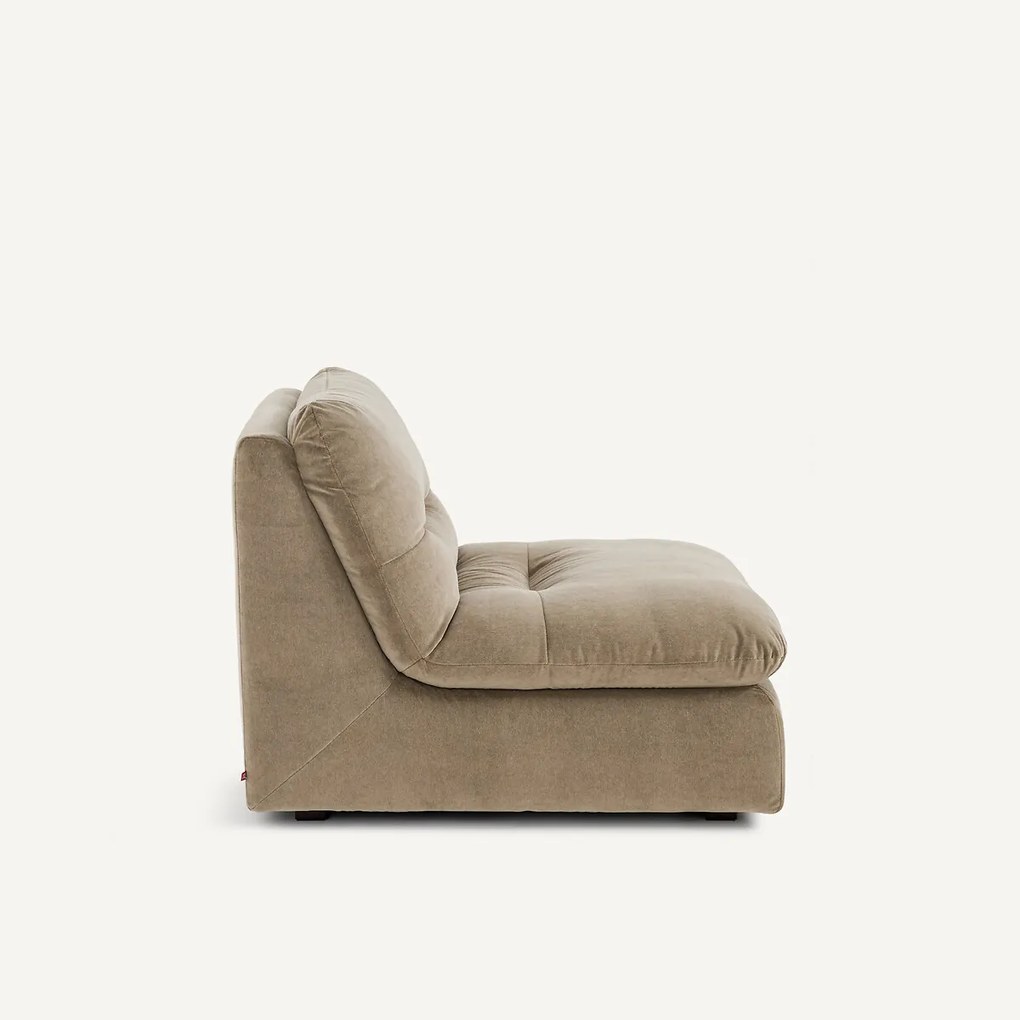 Modulaire haardstoel in stonewashed fluweel, GIULIANO