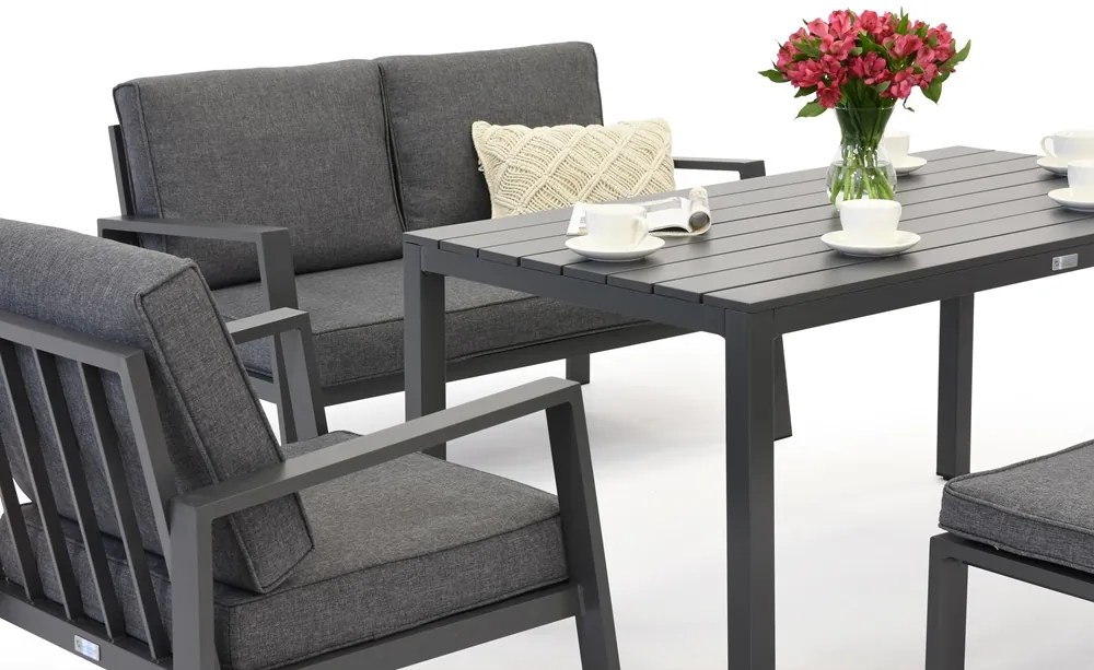 Zakintos Apetito 4 aluminium set met bank antraciet Garden Point