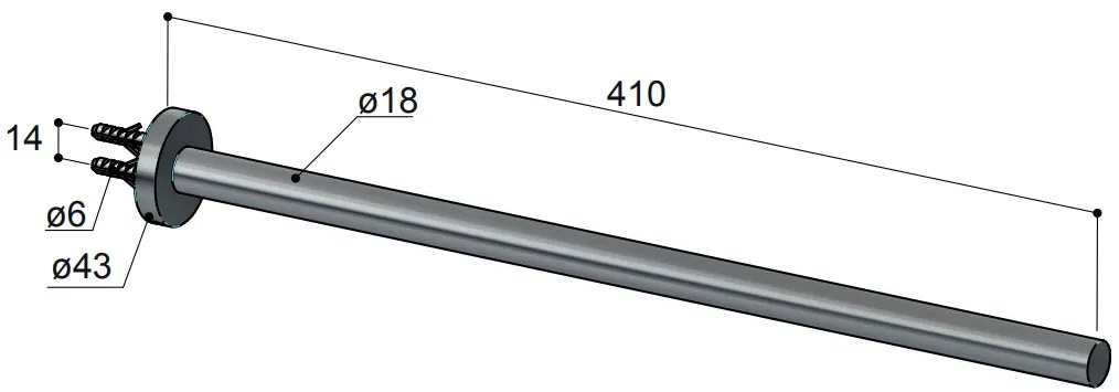 Hotbath Archie handdoekhouder 40cm koper geborsteld PVD