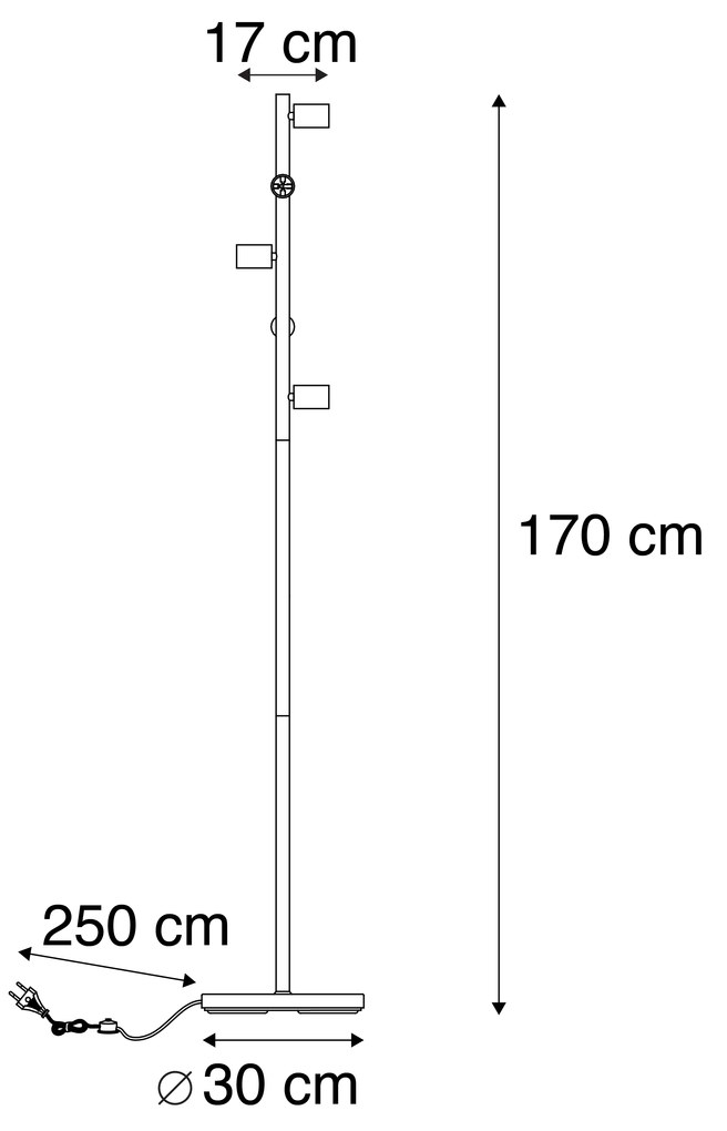 Moderne vloerlamp zwart 5-lichts - Facil Modern E27 Binnenverlichting Lamp