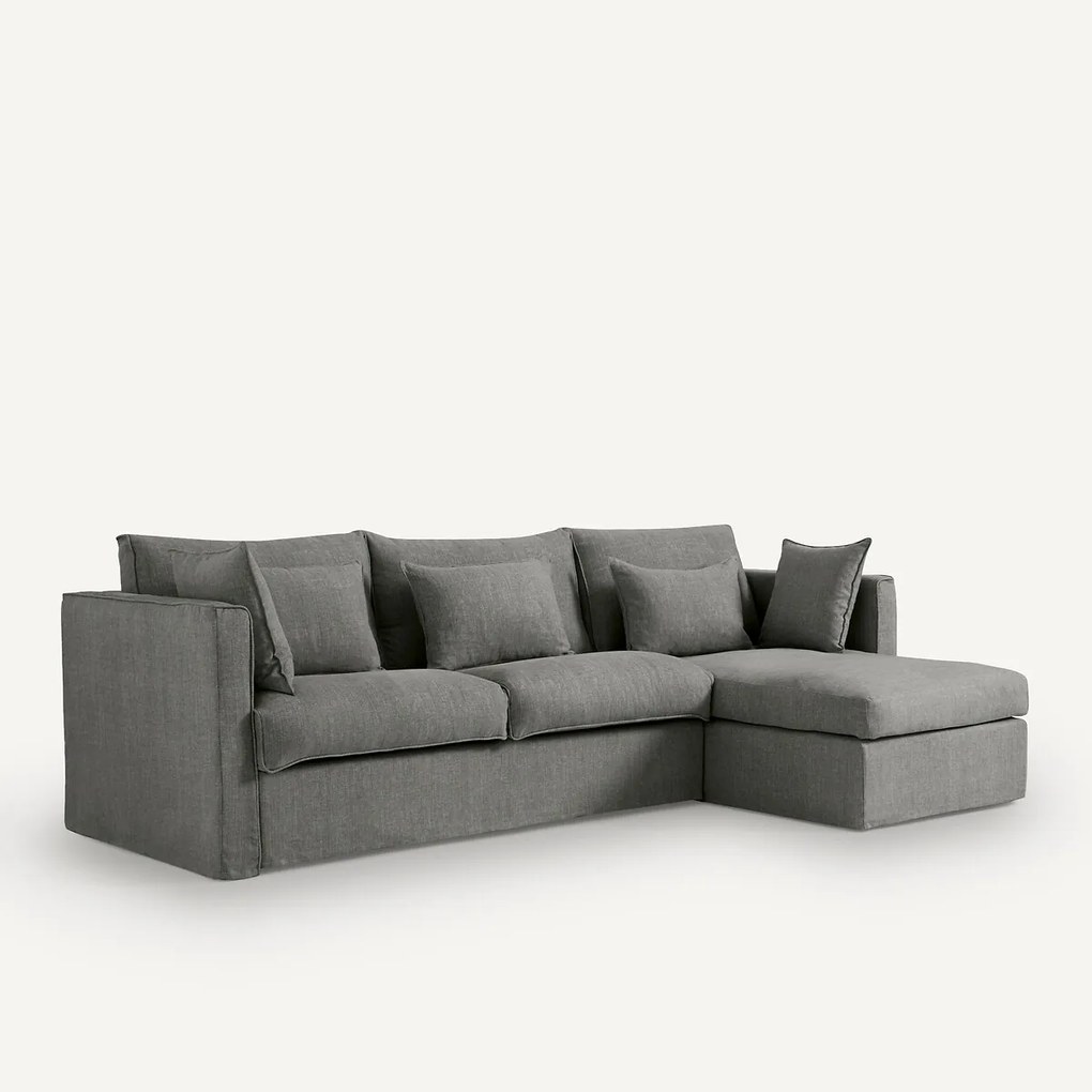 Omkeerbare en omvormbare hoekbank van katoen en linnen, Camille