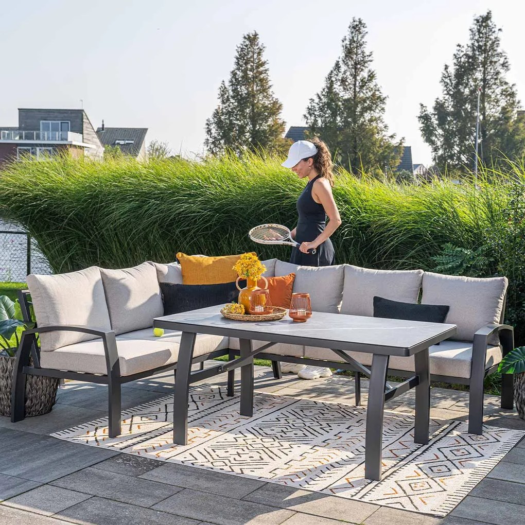 Garden Impressions Cameron lounge dining set 4-delig links incl stoel - desert sand