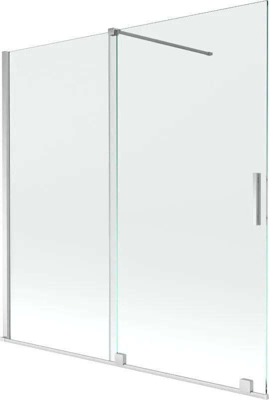 Mexen Velar tweepanelige verschuifbare badwand 160 x 150 cm, transparant, chroom - 896-160-000-01-01