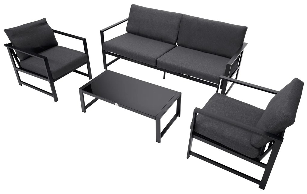The Outsider Stoel-Bank Loungeset - Sara - Antraciet - Aluminium - The Outsider