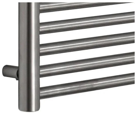 SSI Design Athena elektrische radiator met zwarte digitale thermostaat RVS geborsteld 80x60cm 300W