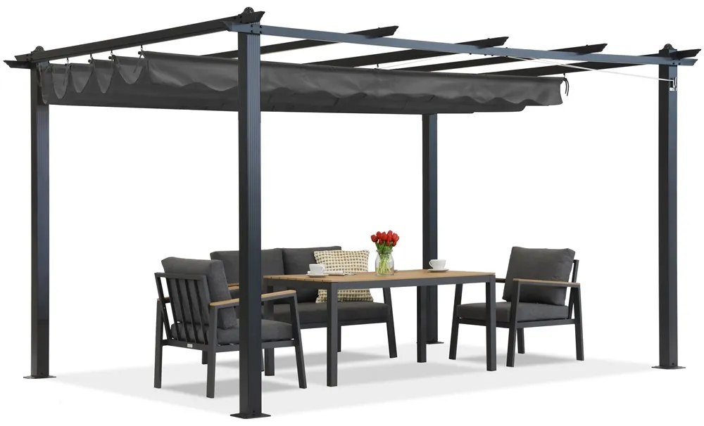 Tuinpaviljoen Barbados 3x4 m antraciet Garden Point